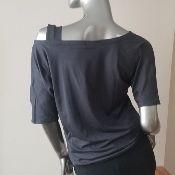 Black One Shoulder T-Shirt - with Free Gift - Picture 2 of 3